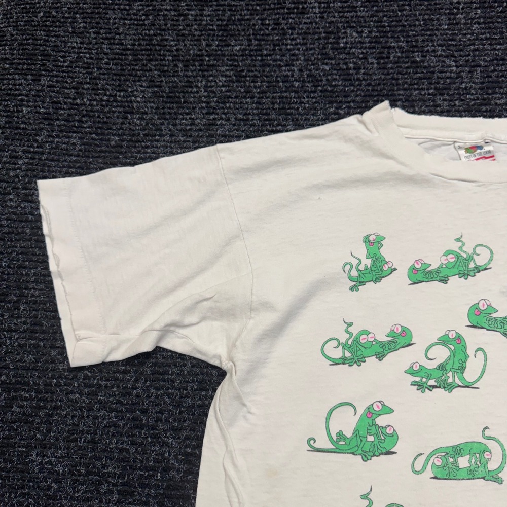 Vintage 90s Pensacola Beach Lizard T-Shirt Nixon Did This Single Stitch White L - Picture 11 of 16